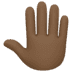 🤚🏿 raised back of hand: dark skin tone display on Facebook